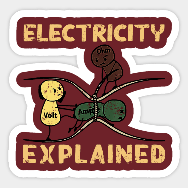 funny electricity explained Sticker by gituomjangan